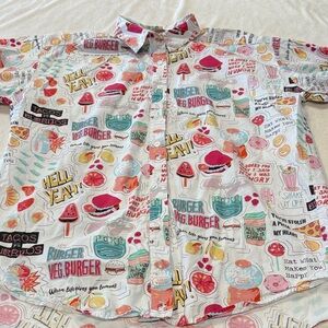 Zara Multicolor Graphic Button Down Shirt